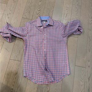 Boys Checked Button-Up Shirt - Red & Blue